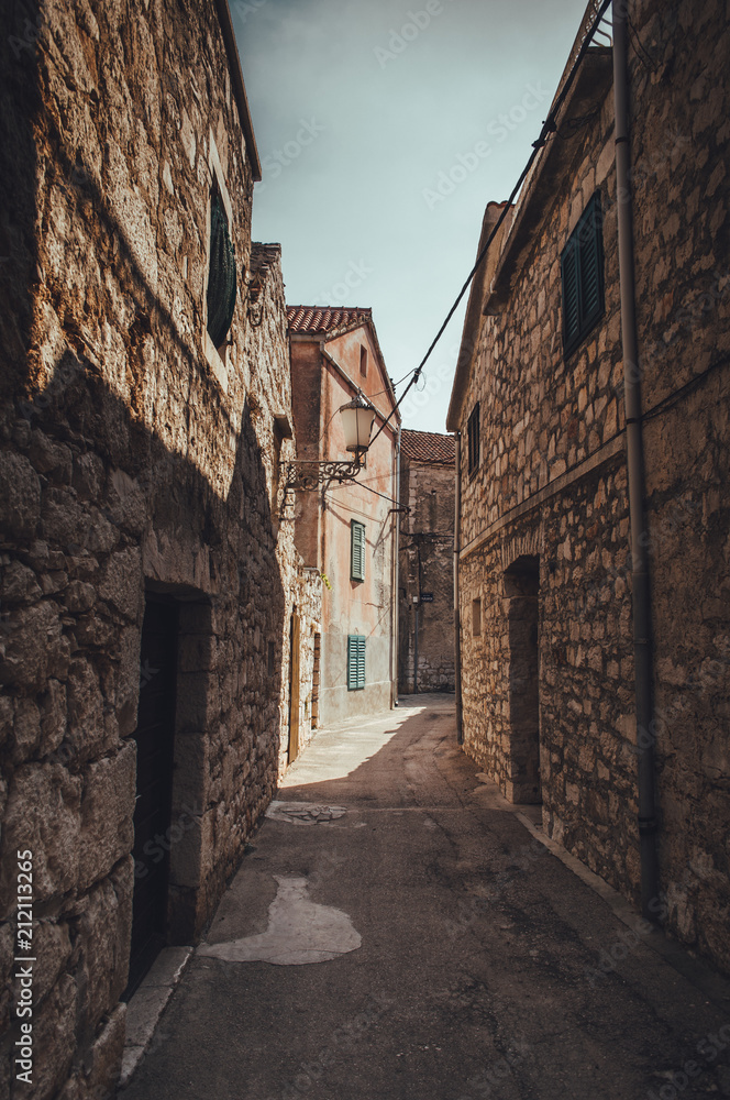 Narrow street in the croatia town