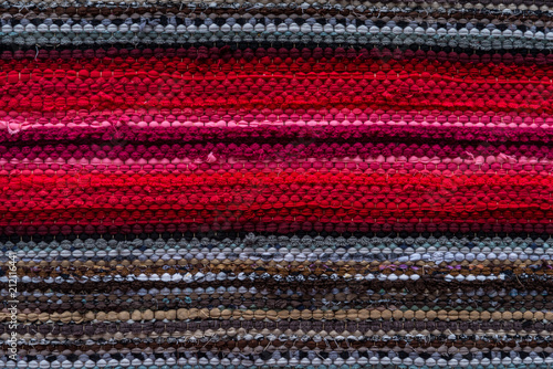 Homespun carpet, colored stripes