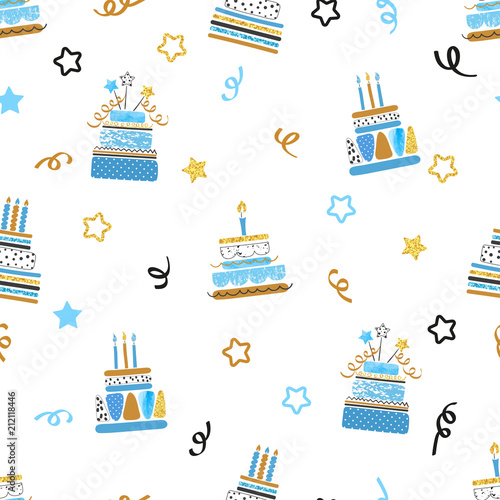Seamless birthday cake patt...