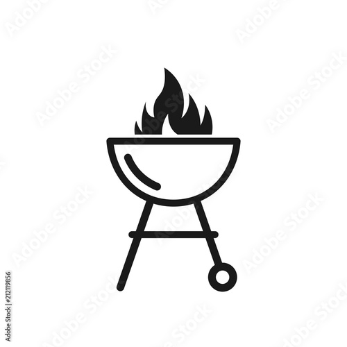 Black barbecue grill icon