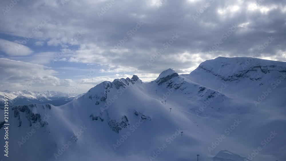 Mountain for skiing and snowboarding Krasnaya Polyana Sochi