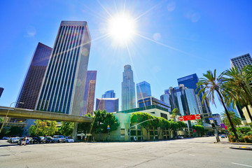 Wandcirkels Los Angeles Financiële wijk Los Angeles zonnige dag  © Javen