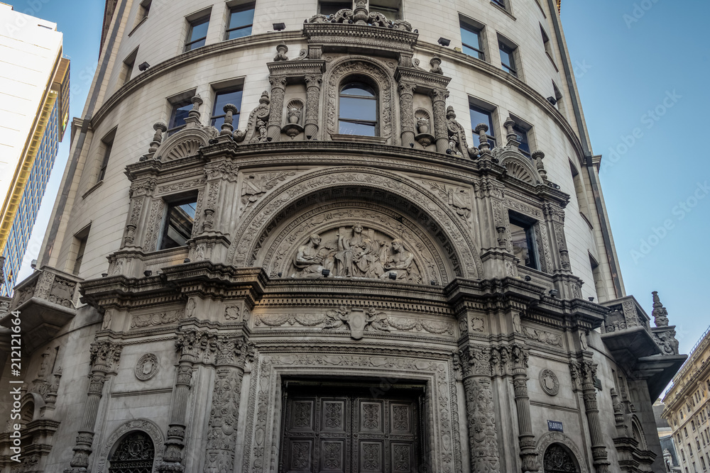 Fototapeta premium ICBC former First National Bank of Boston Building Facade in Calle Florida - Buenos Aires, Argentina
