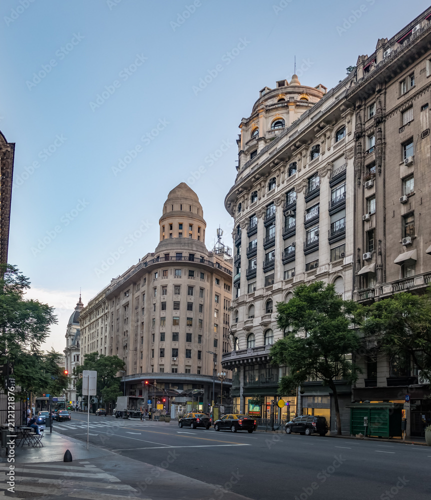 Avenida Roque Saenz Pena and La Equitativa del Plata building - Buenos Aires, Argentina