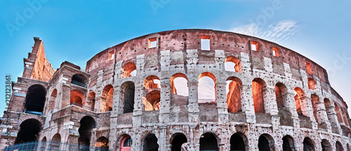 Canvas Print Rome, close-up of Colosseum at dawn