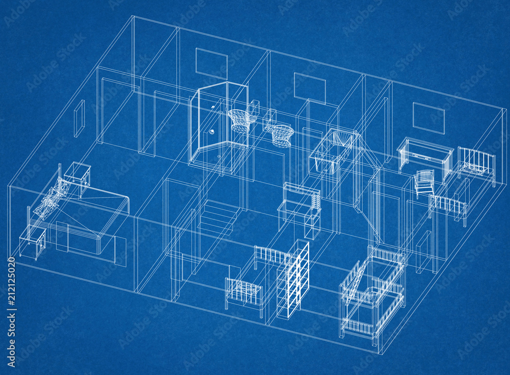 Fototapeta premium Apartment Design - Blueprint