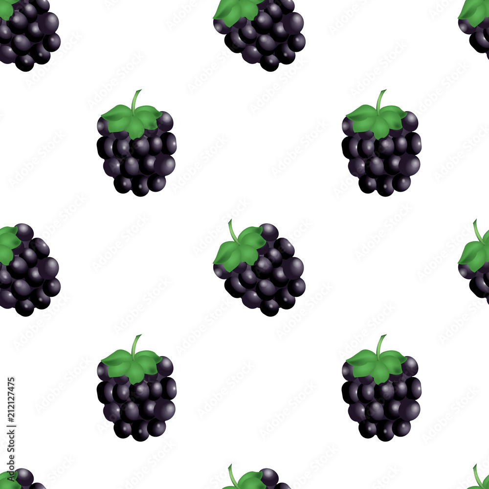 Seamless pattern of blackberries on white background Seamless pattern of blackberries on white background