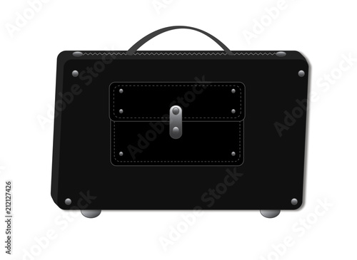 Black working satchel. Working office mens briefcase. Isolated, format vector and jpg.