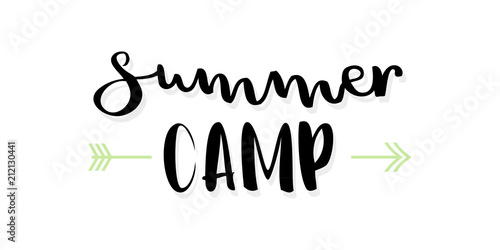 Summer camp lettering. Vector illustration