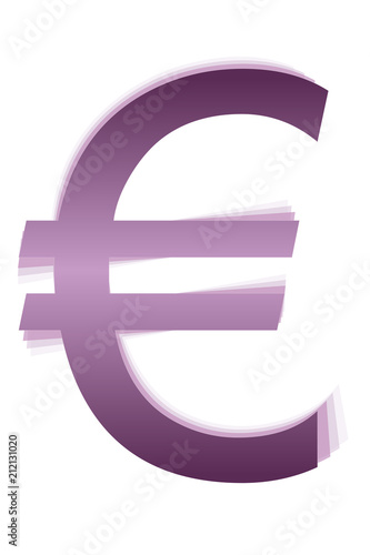 Símbolo morado del euro.