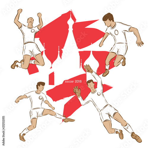 soccer player 2018,red background