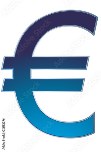 Símbolo azul del euro.