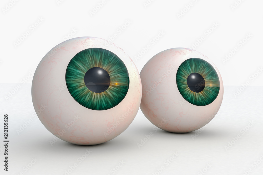 Two eyeballs in front of isolated background (3d rendering) Two eyeballs in front of isolated background (3d rendering)
