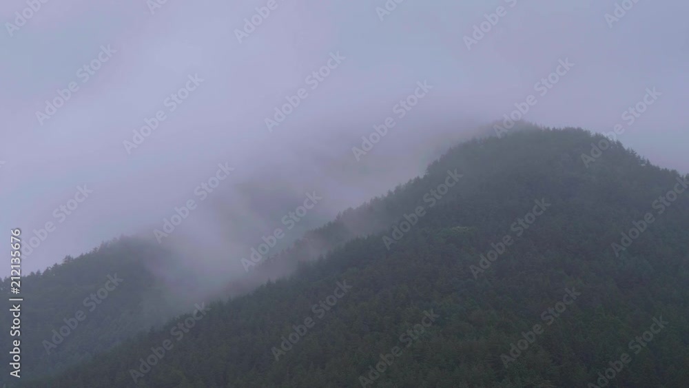 The Japanese Highlands around Mount Fuji in the mist The Japanese Highlands around Mount Fuji in the mist