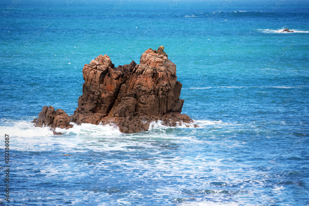 typical Brittany coast in the north of France