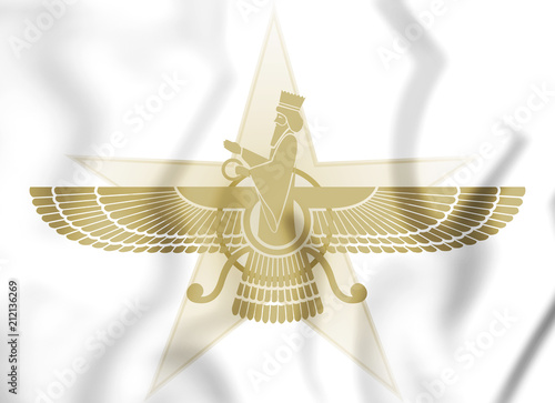 3D Faravahar symbol, Zoroastrianism. photo