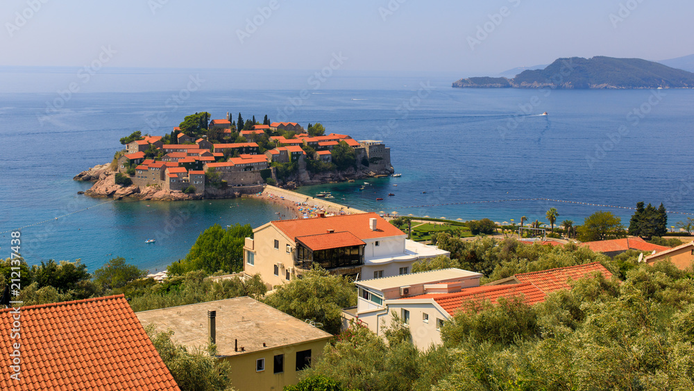 View at the St.Stephan (Sveti Stefan) island, Montenegro