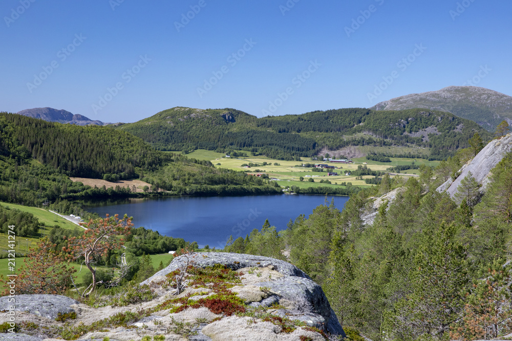 Fototapeta premium Hike to mount Lysingen in Nordland county Northern Norway