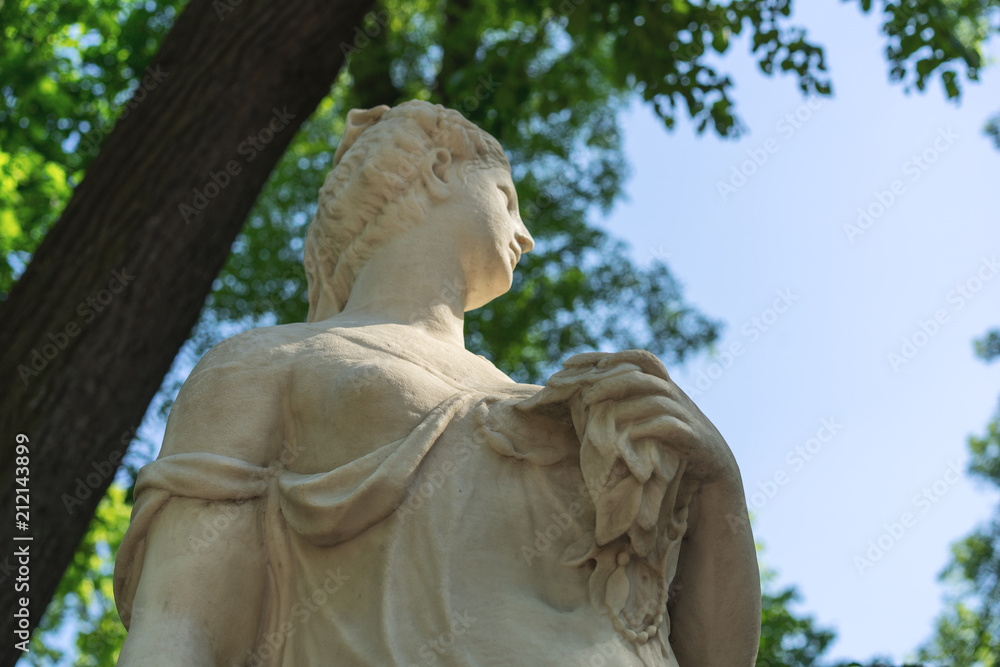Classical sculpture composition a female sculpture the Summer Garden in St. Petersburg
