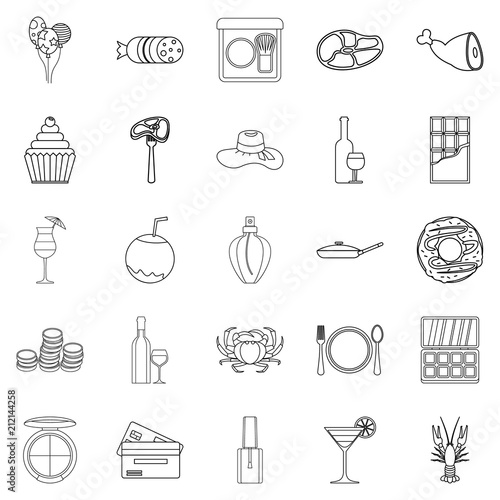 Dance ball icons set. Outline set of 25 dance ball vector icons for web isolated on white background
