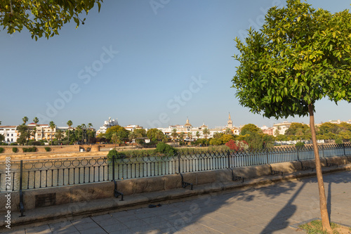 Seville, Waterfront view of the city, Andalusia, Spain