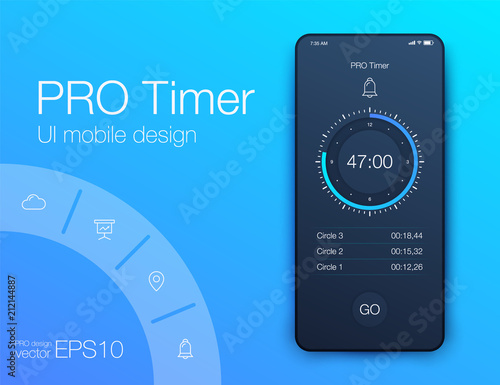 Timer application UI design concept