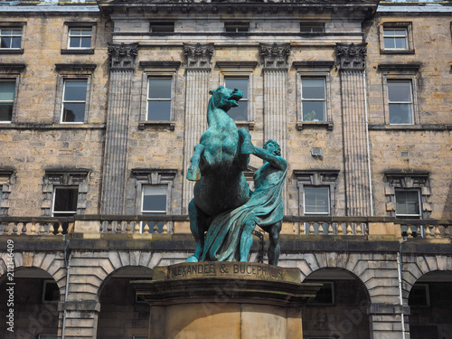 Alexander and Bucephalus statue in Edinburgh photo