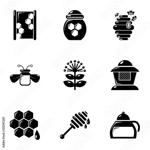 Apiculture equipment icons set. Simple set of 9 apiculture equipment vector icons for web isolated on white background
