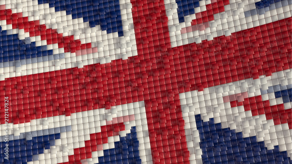 Fototapeta premium British flag abstract 3D render