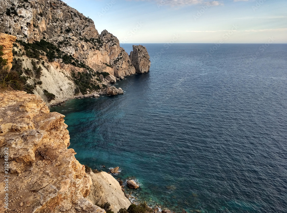 Rocky coastline of Ibiza island. Spain