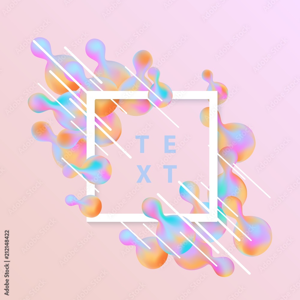 Trendy background template with vibrant gradient pink blue colors abstract round shapes flow, square frame with text space. Vector modern poster, banner, presentation layout, minimal style backdrop. Trendy background template with vibrant gradient pink blue colors abstract round shapes flow, square frame with text space. Vector modern poster, banner, presentation layout, minimal style backdrop.