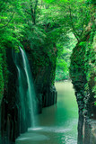 新緑の真名井の滝（宮崎県、高千穂、スローシャッター）