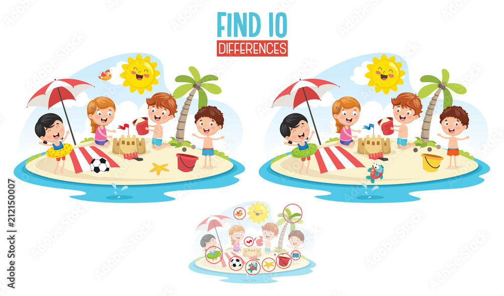 Obraz premium Vector Illustration Of Ten Differences