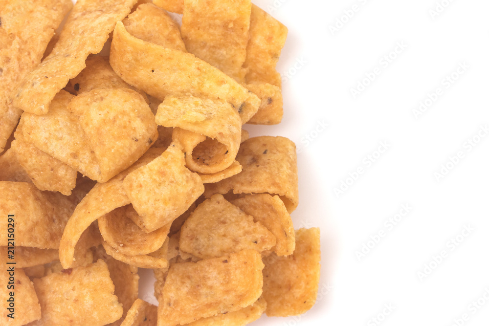 Yellow Corn Chips Isolated on a White Background Yellow Corn Chips Isolated on a White Background