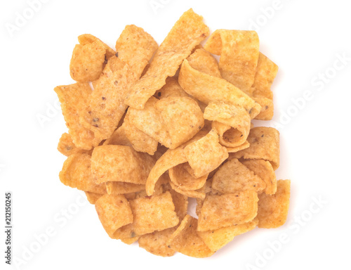 Yellow Corn Chips Isolated on a White Background