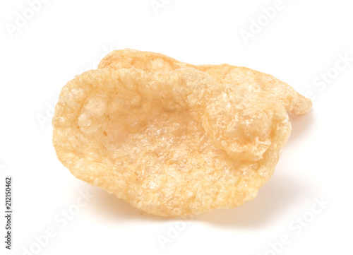 Crispy Pork Rinds Isolated on a White Background