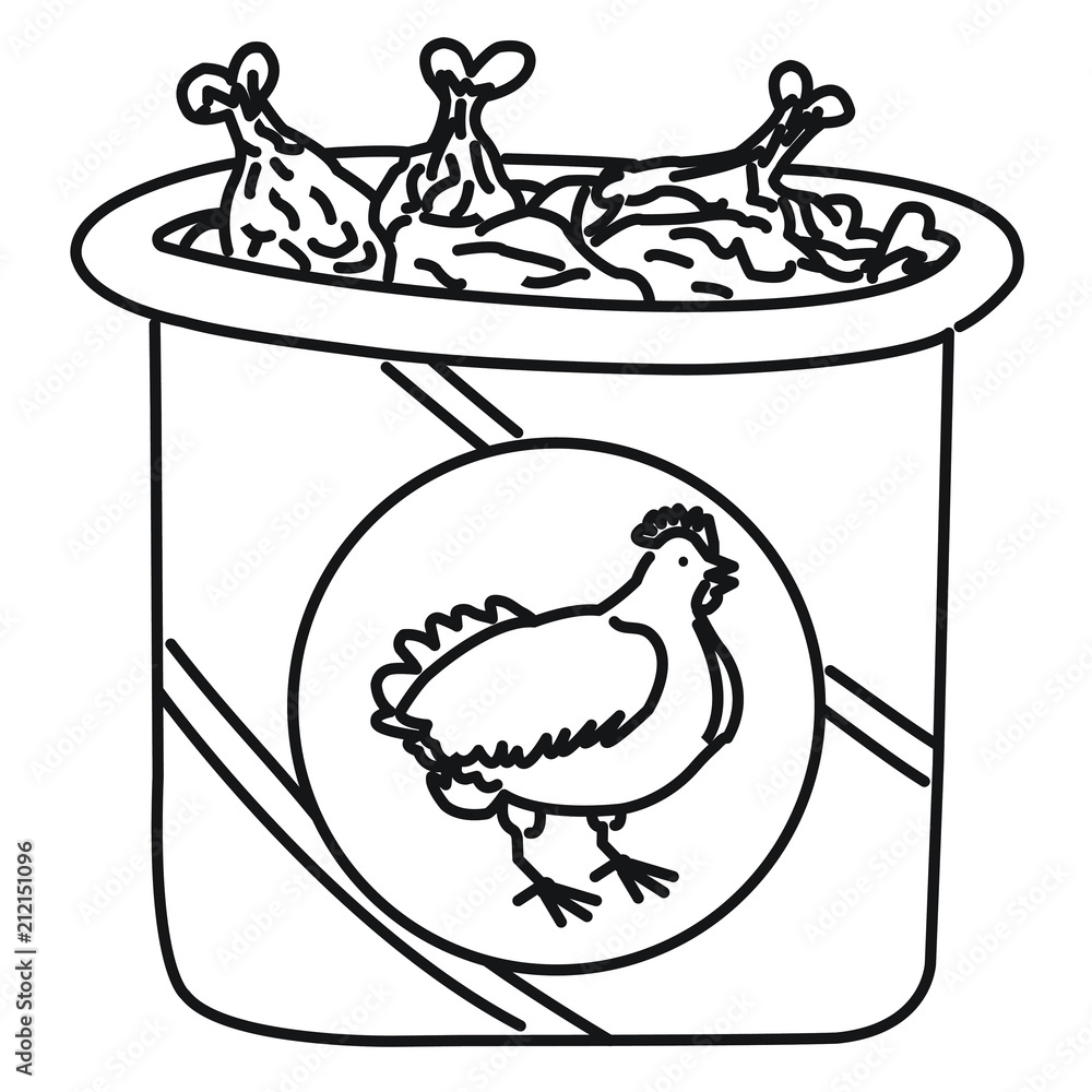 Fried Chicken Clip Art Black And White