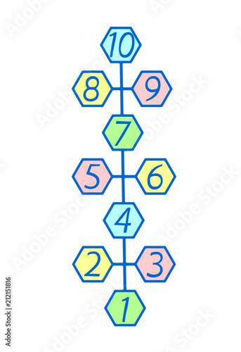illustration with hopscotch game.