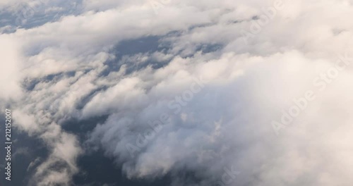 Wallpaper Mural Beautiful Aerial View Of Clear Sky Over White Fluffy Clouds From Height Flight Of Plane Torontodigital.ca