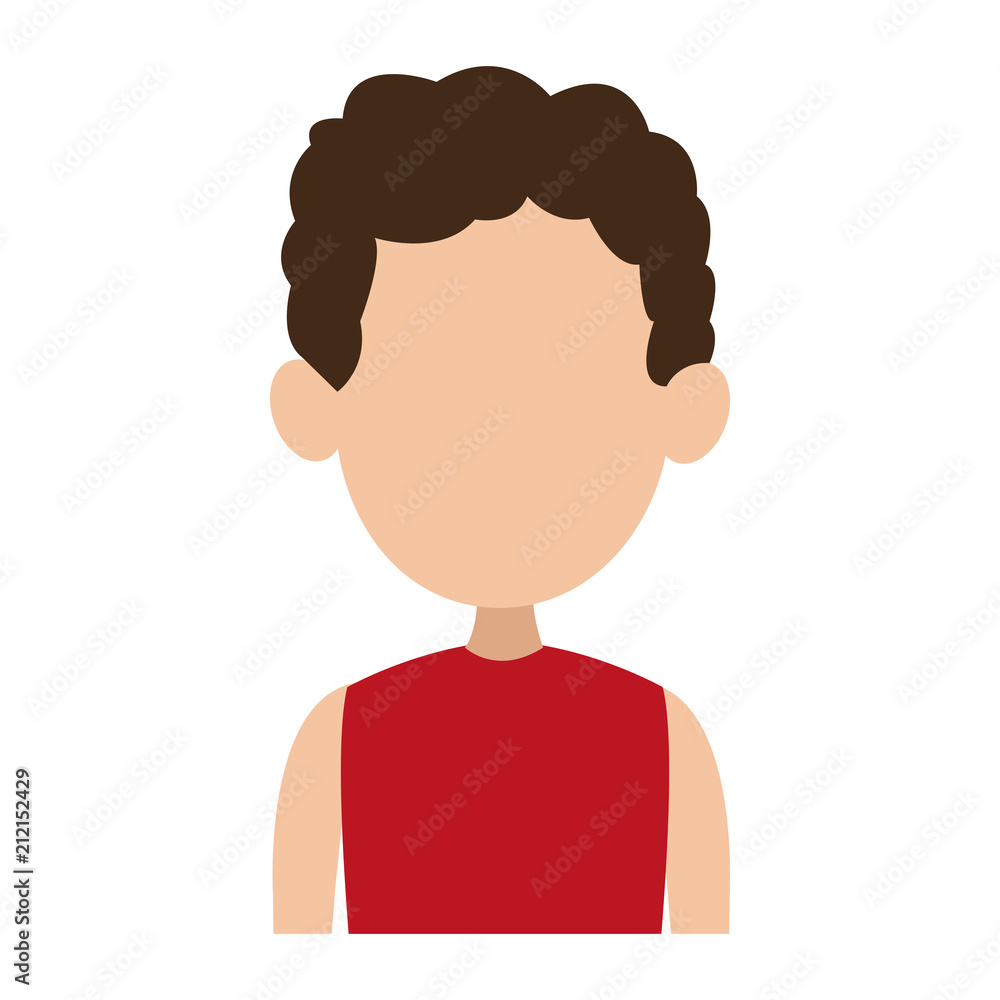Young man faceless profile vector illustration graphic design Young man faceless profile vector illustration graphic design