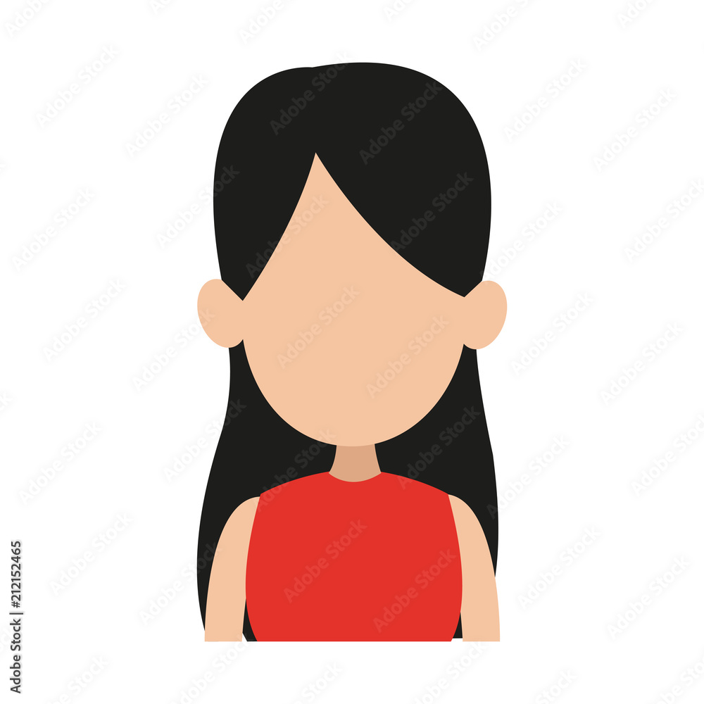 Young woman faceless profile vector illustration graphic design Young woman faceless profile vector illustration graphic design