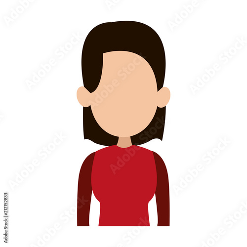 Young woman faceless profile vector illustration graphic design