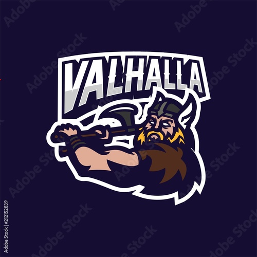 barbarian viking knight esport gaming mascot logo template