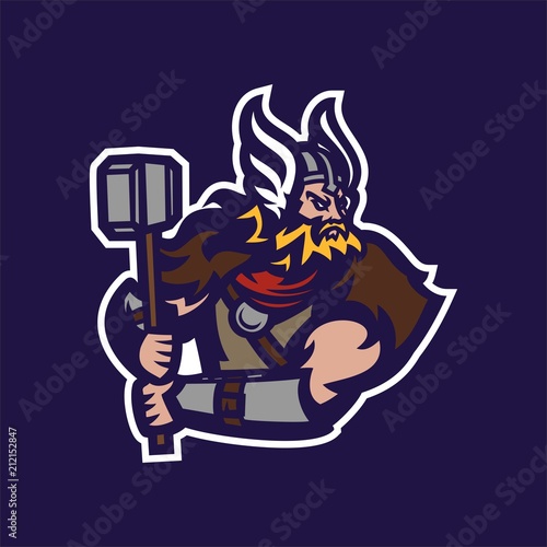 barbarian viking knight esport gaming mascot logo template