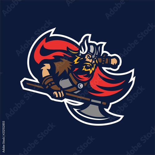 barbarian viking knight esport gaming mascot logo template