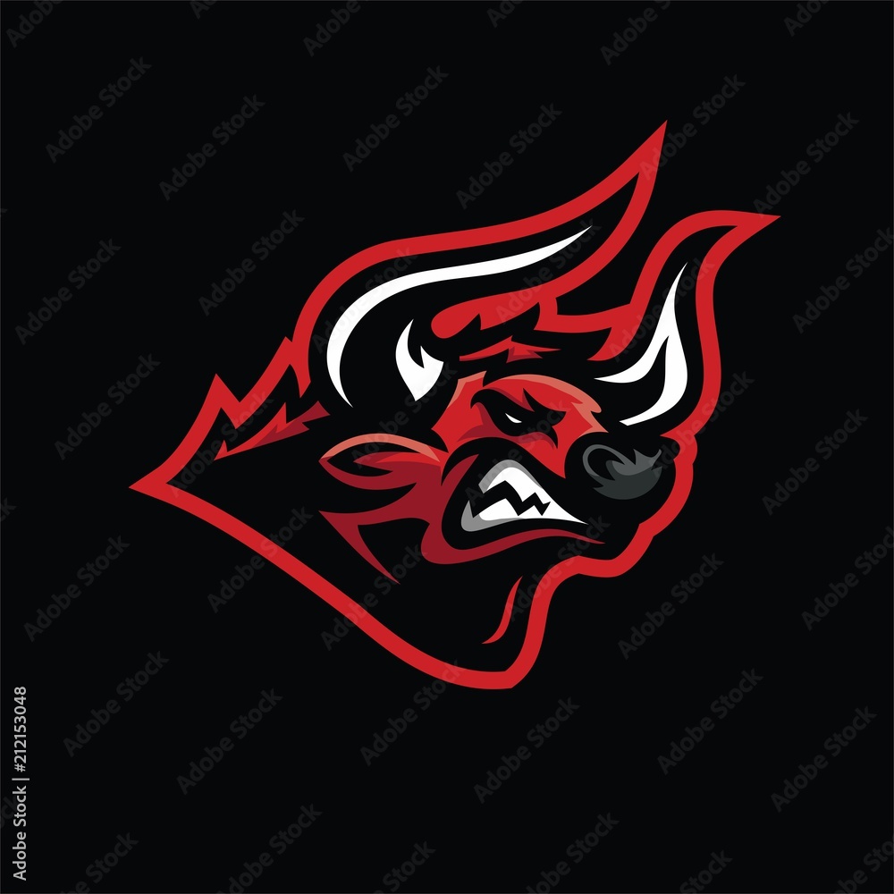 bull/buffalo/bison esport gaming mascot logo template