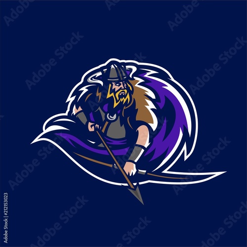 barbarian viking knight esport gaming mascot logo template