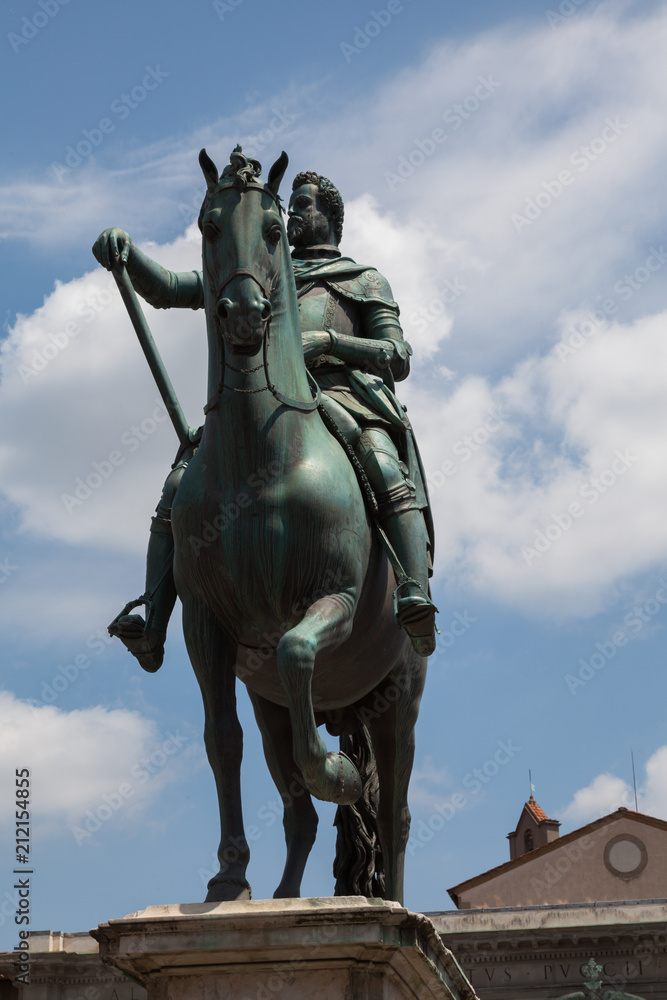 Fototapeta premium Giambologna.Equestrian Statue of Cosimo I.1598.Bronze.Piazza della Signoria, Florence