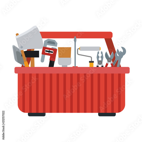 Construction tool inside box vector illustration graphic design
