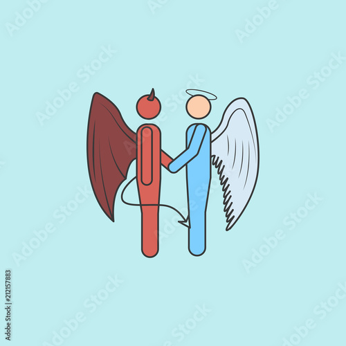 handshake of angel and demon  icon. Element of angel and demon icon for mobile concept and web apps. Filled outline handshake of angel and demon  icon can be used for web